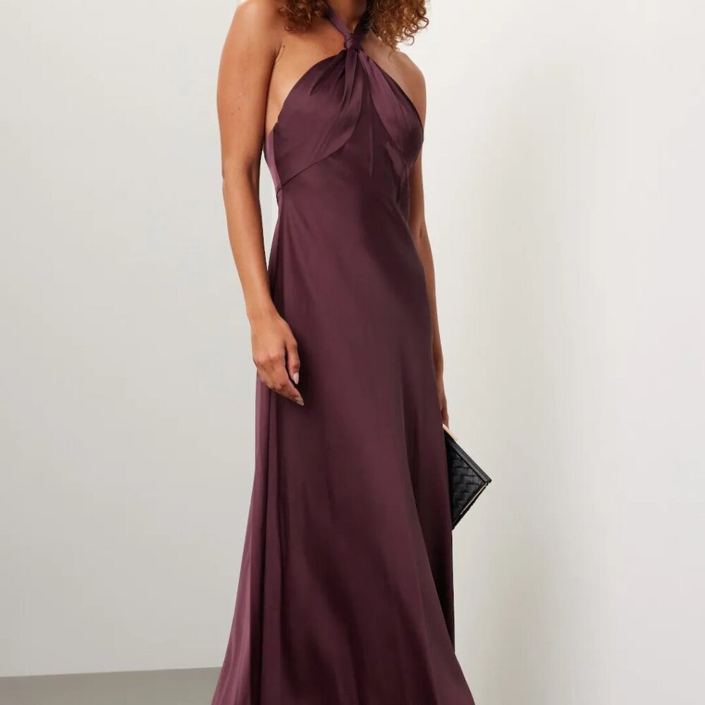 Liv Foster Satin Halter Gown – NWT